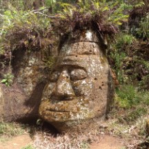 Carved rock on Isle Santa Maria, Ecuador.  This was carved by a German man in the 1800s. 