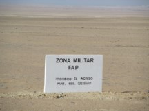 Sign in desert between Chiclayo, Peru and Pacasmayo, Peru.