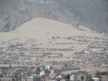 Homes on hill near Trujillo, Peru.