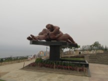 Lovers park in Mariflower district of Lima, Peru.