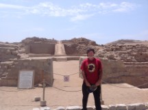 Ted at adobe pyramids located south of Lima, Peru.  The archeological site is called Pachacamac.