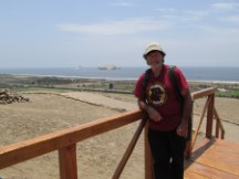 Ted with view of ocean, photo taken at the archeological site Pachacamac south of Lima, Peru.