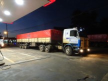 A truck with a tire pressure monitoring system in Paraguay.