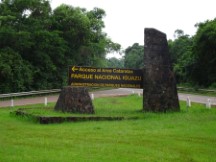 The entrance to Iguazu Falls national park in Argentina.