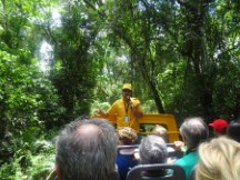 Tour guilde on the way to the Grand Adventure raft trip at Iguazu Falls in Argentina.