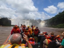 Ted’s group on the Grand Adventure raft trip at Iguazu falls at Argentina.