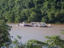 Ferry on Iguazu River might be the same ferry Ted took to Puerto Iguazu, Argentina.