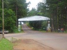 Welcome sign for Corpus Christi. Argentina. Ted did not ride into the town.