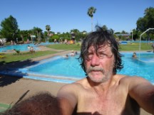 Ted at the hot springs in Dayman, Uruguay.