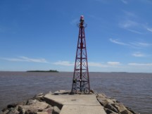 Ted’s bike at the end of the Uruguay river brakeway near Carmelo, Uruguay.