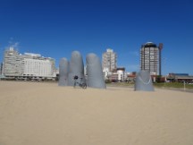 Ted’s bike at the “Hand in the Sand” in Punta del Este, Uruguay.