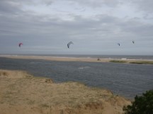 Kite boarders near San Ignacio, Uruguay.