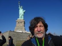 Ted at the statue of liberty near New York City.
