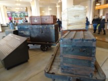 Historic Lauggage at Ellis Island museum near New York City.