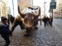 The bull on wall street in New York City.