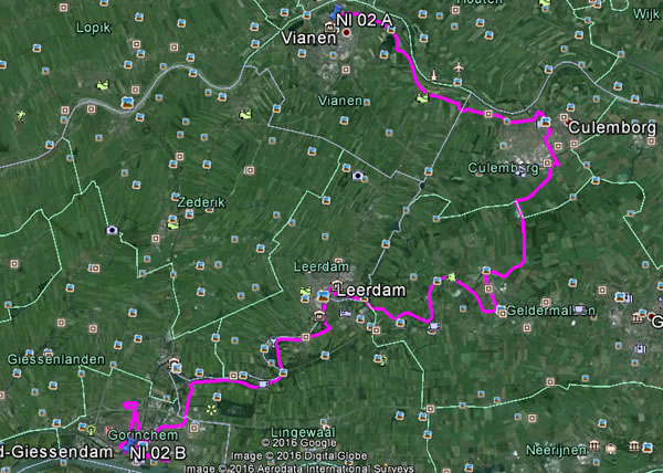 Day 9, Sunday, May 15, 2016 - Cycling Track - Vianen, Netherlands to Gorinchem, Netherlands.