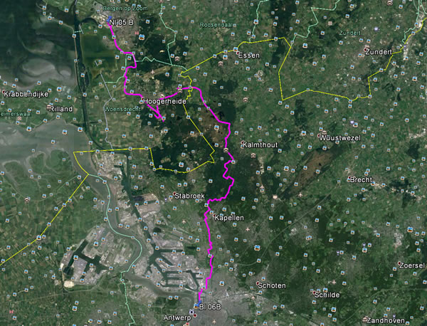 Day 13, Thursday, May 19, 2016 – Cycling Track - Bergen Op Zoom, Netherlands to Antwerp, Belgium.