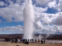 Iceland - Strokkur Geyser Erupting at Haukadalur valley.