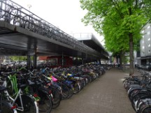 Amsterdam – Three story biking structure near Central station.