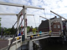 Netherlands – crossing a draw bridge.