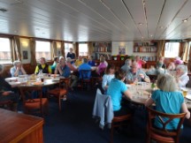 Netherlands – Getting ready to eat dinner on the Barge.
