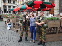 Brussels, Belgium – Military guards in grand Palace area.