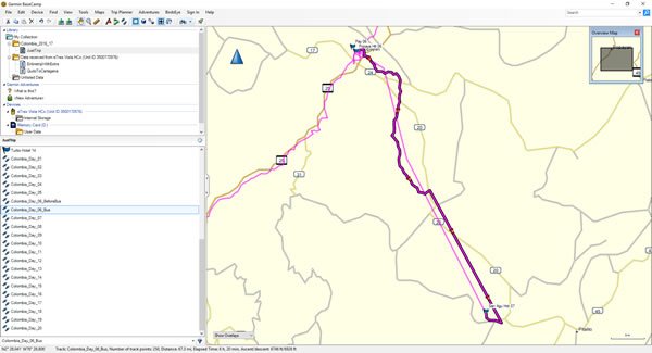 Day 6, Saturday, November 19, 2016 - Route Map – Bus –Popayan to San Agustin, Colombia.