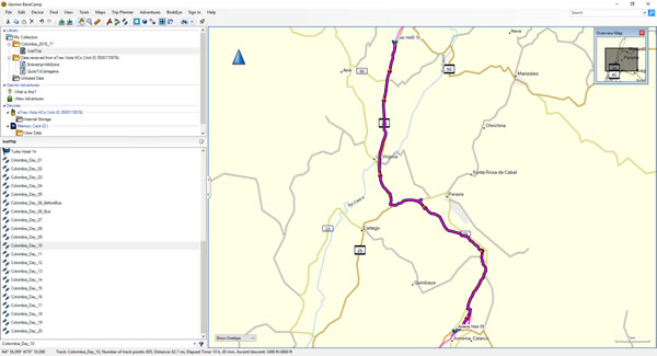 Day 10, Wednesday, November 23, 2016 - Route Map – Armenia to a small village south of Medellin.
