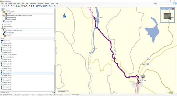 Day 13, Saturday, November 26, 2016 - Route Map – Medellin to Santa Fe De Antioquia, Colombia.