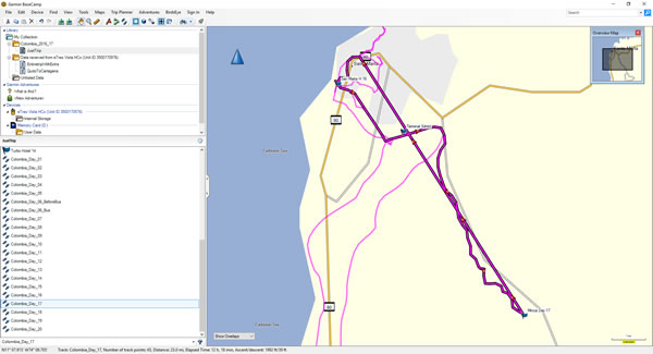Day 17, Wednesday, November 30, 2016 - Route Map – Santa Marta to Minca, Colombia.