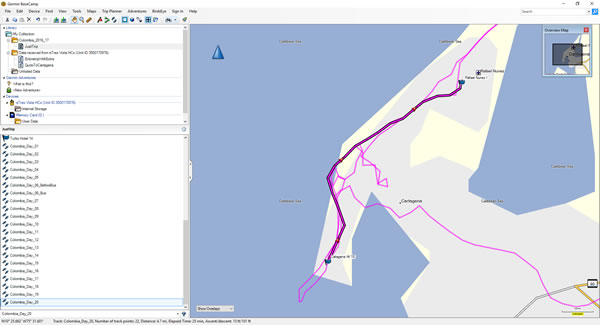 Day 20, Saturday, December 3, 2016 - Route Map – Cartagena, Colombia.