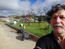 Park in small mountain town off highway 35 in Ecuador (A little North of Quito)