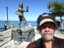 Statue on water front at Santa Marta, Colombia.