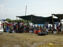 San Blas Adventure team getting ready to leave Carti, Panama.