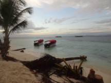 San Blas adventure tour boats near first night’s San Blas, Island, Panama.