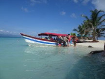Loading the boat to leave our first night’s San Blas Island, Panama.