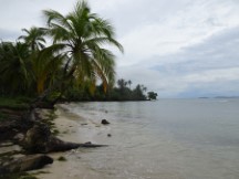 The shore line of the largest of the San Blas islands, Panama.