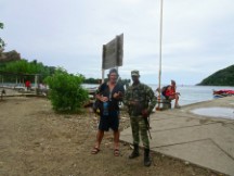 Ted with militant near Panama/ Colombia boarder, in town of Sapzurro, Colombia.