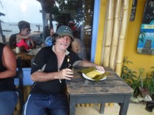 Ted eating lunch in Capurgana, Colombia.