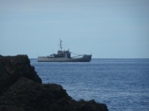 Battleship near trail to La Coquerita by Capurgana, Colombia.