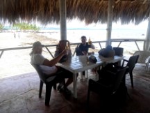 Beers with Matt and Andrew at beach restaurant in Necoclí, Colombia.