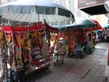 Bead work at market near city center of Medellin, Colombia.