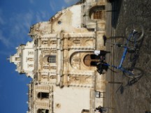Ted’s bike in front of a church in Antigua, Guatemala.