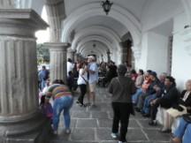 People dancing near Central park in Antigua, Guatemala.