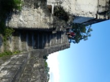 Ted sitting on stairs at ruins in Tikal National Park, Guatemala.