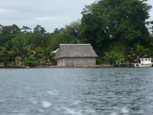 Home on the shore of the Rio Dulce near Livingston, Guatemala.