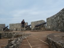 Ted at Castillo De San Felipe on the shore of Lago De Izabal near Rio Dulce, Guatemala.