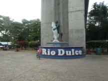 Ted’s bike under the bridge at town of Rio Dulce, Guatemala.