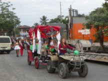 A float in the parade that went through Rio Dulce, Guatemala.