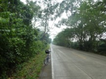 Ted’s bike on the highway that leads to El Estor from Rio Dulce, Guatemala.